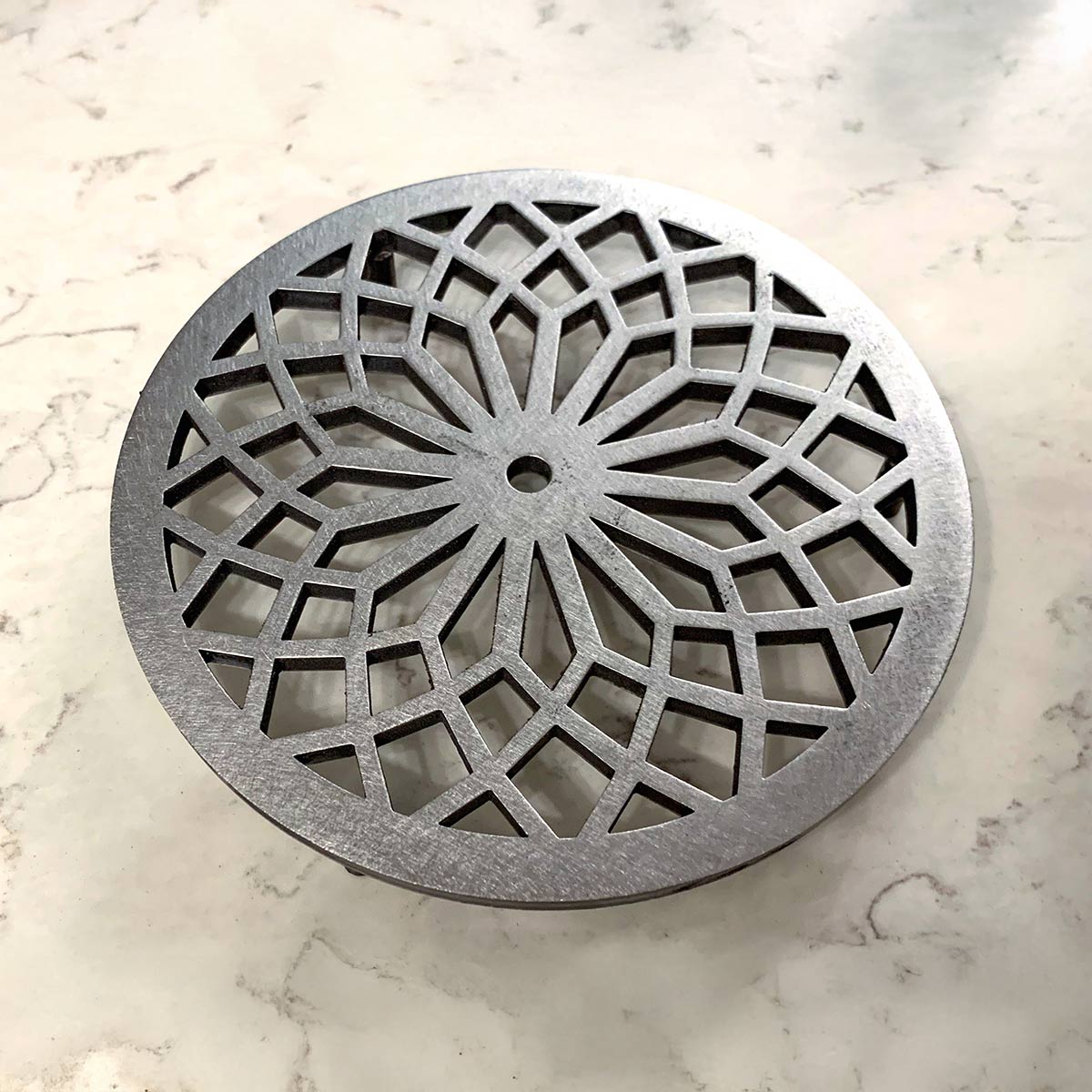 Modern Geometric Starburst Metal Trivet