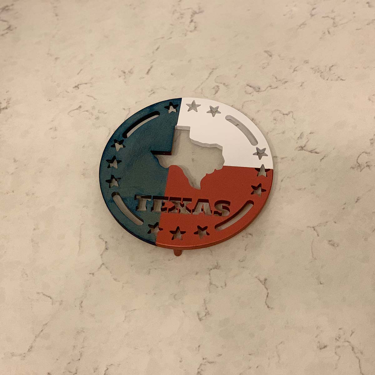 Texas Trivet Republic of Texas Steel Red White Blue